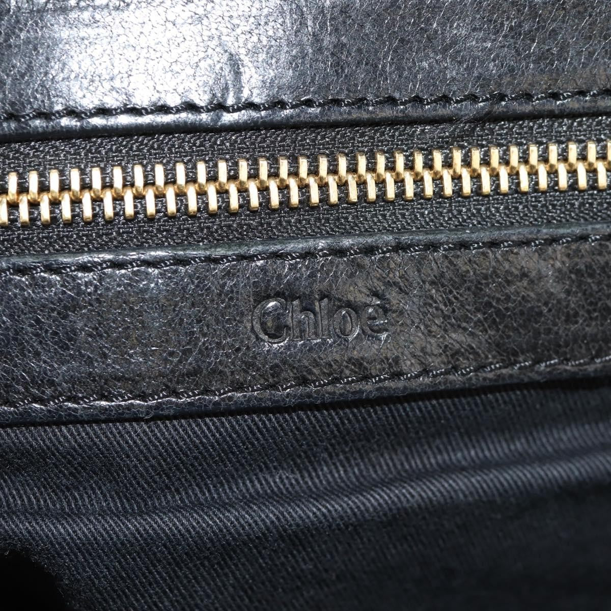Chloé Chloé Chloe Etel Hand Bag Leather 2way Black Gold Authentic 156936
