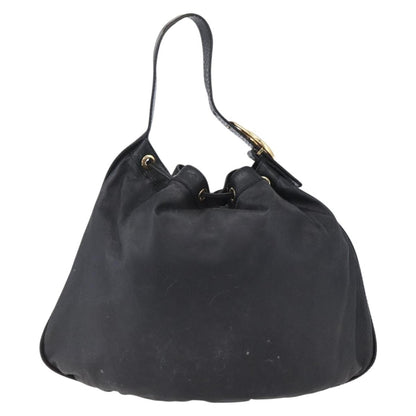 Gucci GUCCI Interlocking Shoulder Bag Leather Black Gold 223951 Authentic 152851