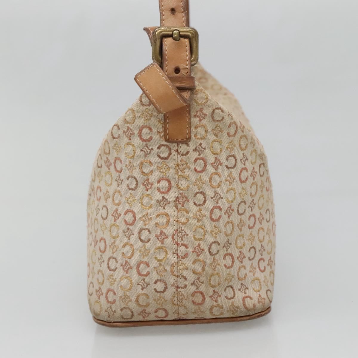 Celine CELINE C Macadam Canvas Shoulder Bag Beige Authentic bs28954