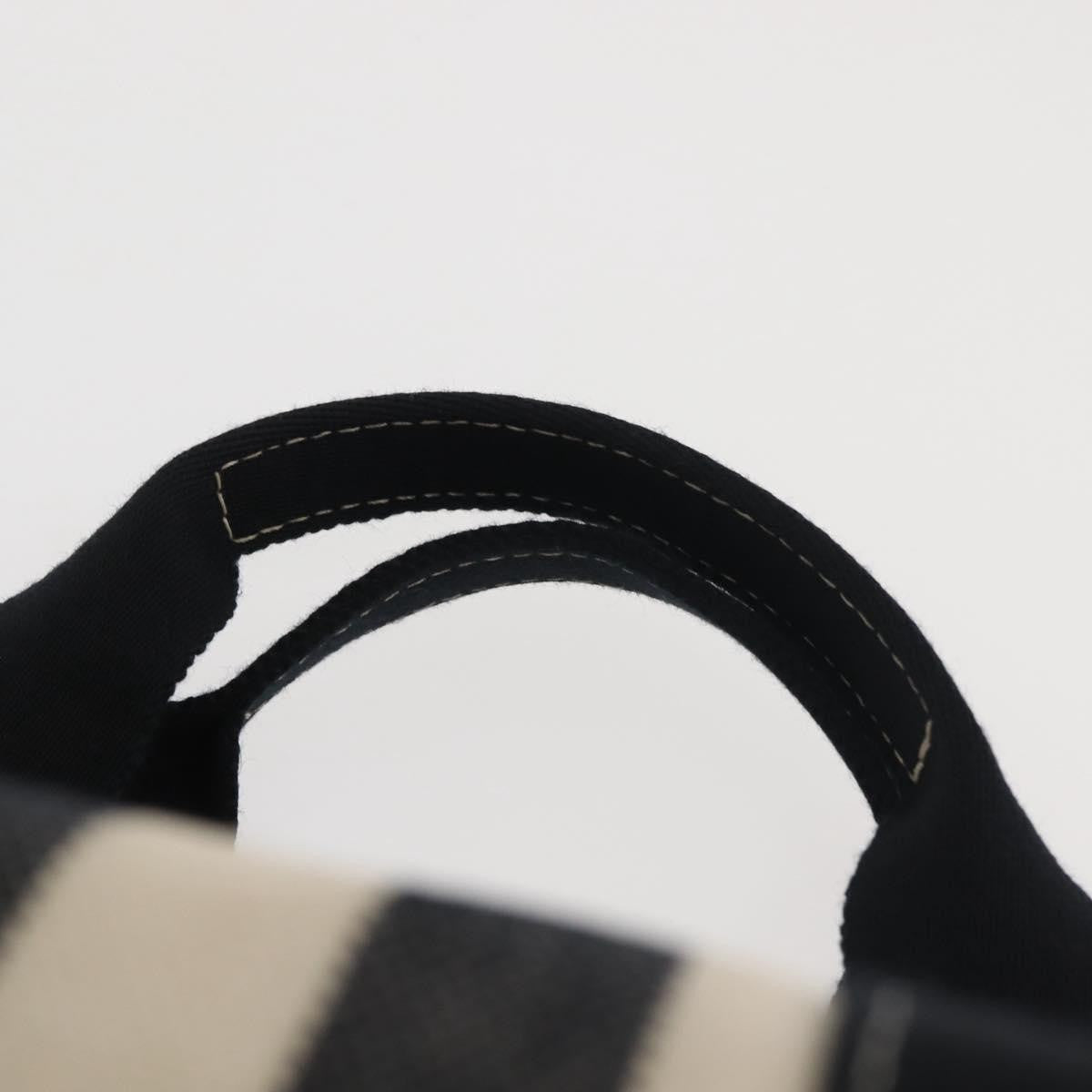 Hermès Hermès HERMES Cannes PM Hand Bag Canvas White Black Authentic hk3009