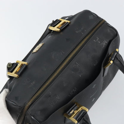 MCM MCM Vicetos Logogram Hand Bag PVC 2way Black Gold Authentic 160735