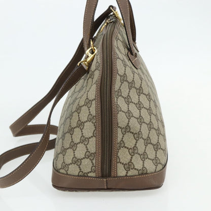 Gucci GUCCI GG Supreme Hand Bag PVC 2way Beige Gold Authentic 179199