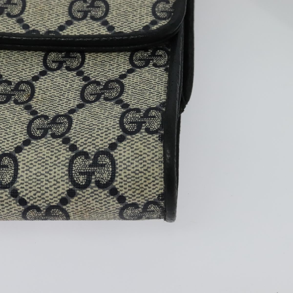 Gucci GUCCI GG Supreme Shoulder Bag PVC Navy Gold Authentic ep10523