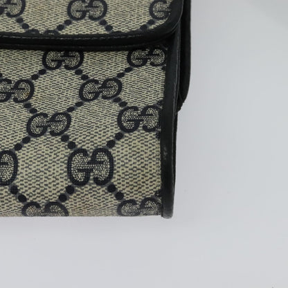 Gucci GUCCI GG Supreme Shoulder Bag PVC Navy Gold Authentic ep10523