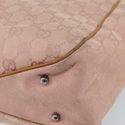 Gucci GUCCI GG Canvas Tote Bag Pink Silver 113019 Authentic AMZ077