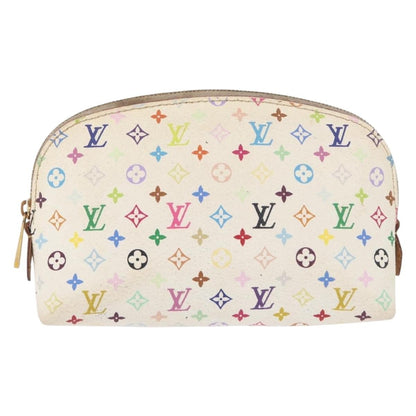 Louis Vuitton LOUIS VUITTON Multicolor Pochette Cosmetic PM Pouch White M47354 LV Authentic LNZ961 Bag