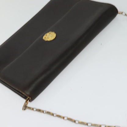 Celine CELINE Chain Shoulder Bag Leather Brown Gold Authentic BA2445