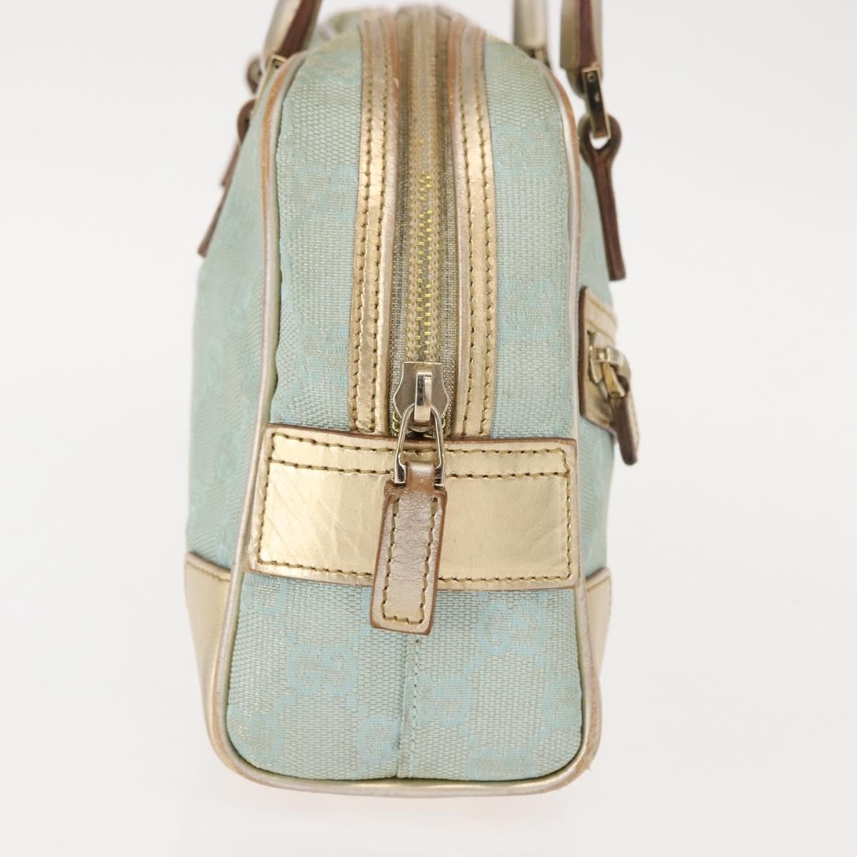 Gucci GUCCI GG Canvas Hand Bag Peppermint Gold 000 0852 Authentic 146975