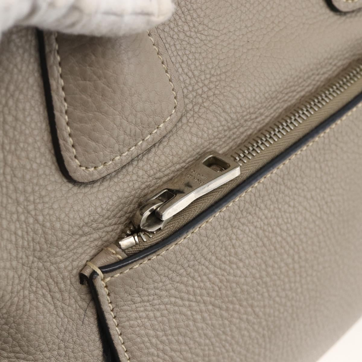 Prada PRADA Tote Bag Leather Gray Silver Authentic ka3597
