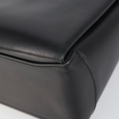 Gucci GUCCI Shoulder Bag Leather Black Gold Authentic mr1988