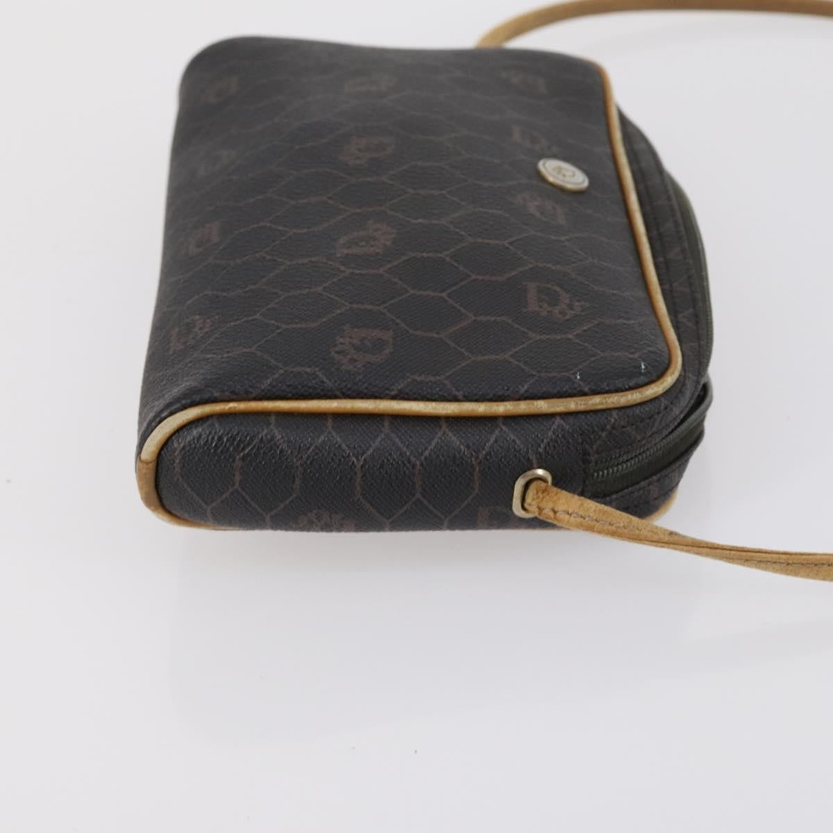 Dior Christian Dior BOTTEGA VENETA Hand Bag Suede PVC 2 Set Brown Gold Authentic bs30859
