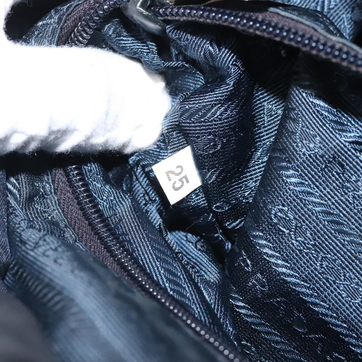 Prada PRADA Hand Bag Nylon Black Gold Authentic 127868