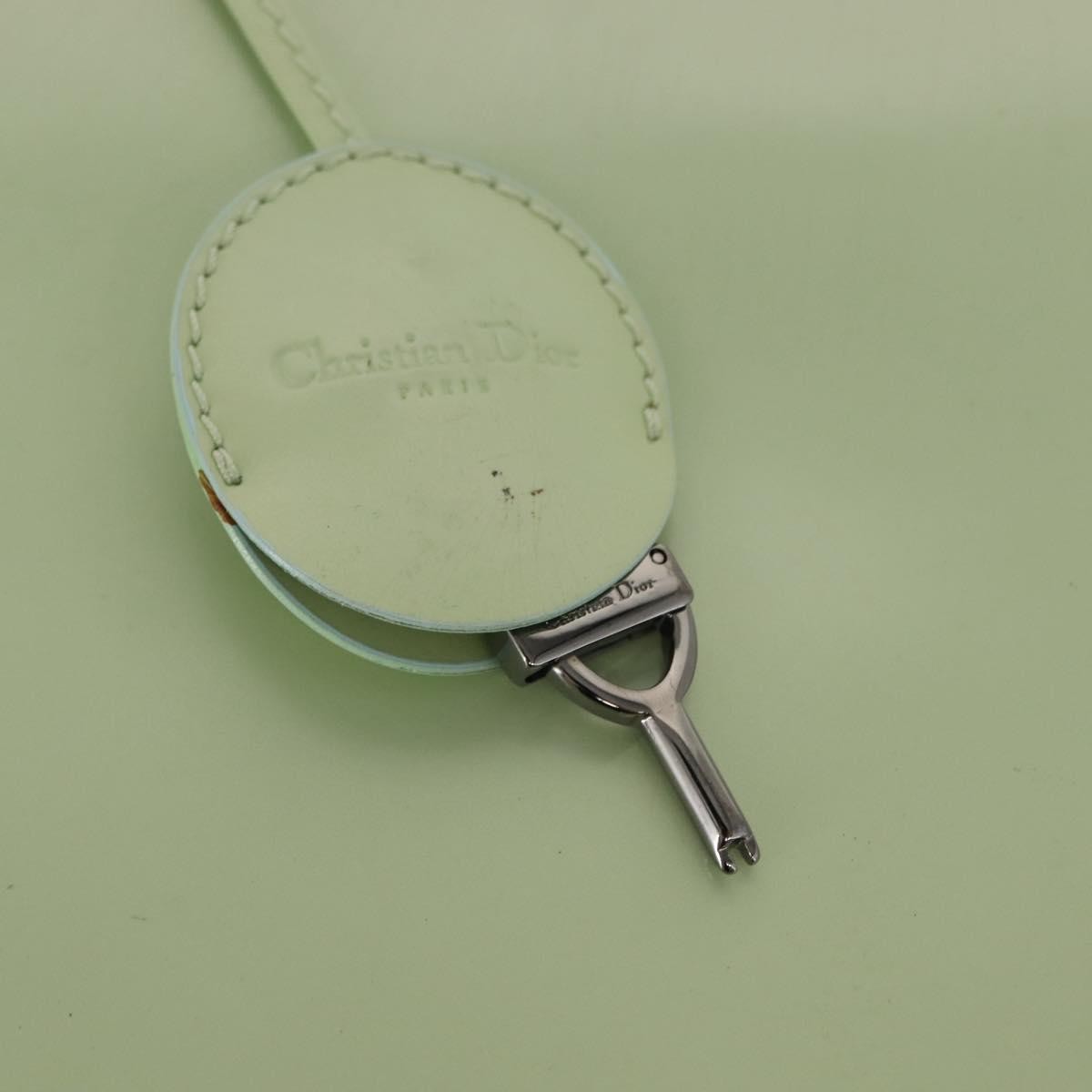 Dior Christian Dior Maris Pearl Hand Bag Enamel Green Authentic 150745