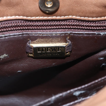 Loewe LOEWE Anagram Shoulder Bag Leather Brown Gold Authentic ep12651