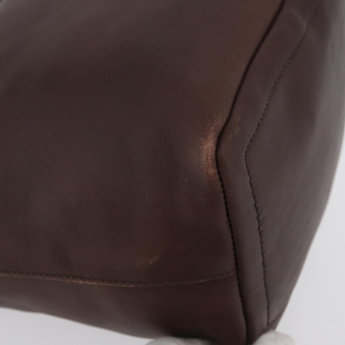 Coach Coach Shoulder Bag Leather Brown Gold Authentic 172666