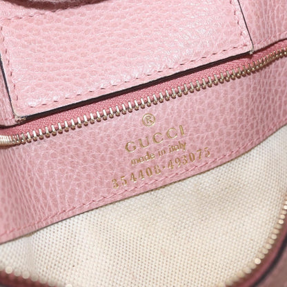 Gucci GUCCI Tote Bag Leather Brown Gold 354408 Authentic bs33432