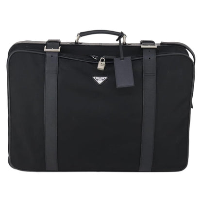 Prada PRADA Trunk Nylon Black Silver Authentic am9650 Bag