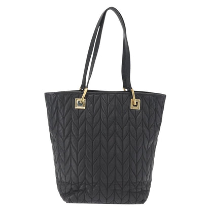 Gucci GUCCI Tote Bag Leather Black Gold 002 1099 Authentic 166099
