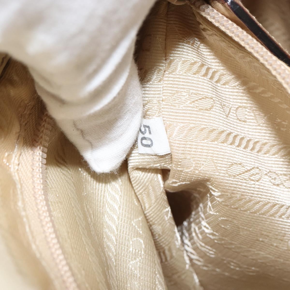 Prada PRADA Shoulder Bag Patent leather Beige Authentic ti3531