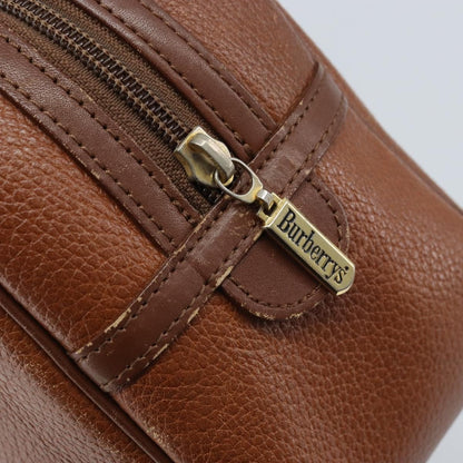 Burberrys Burberrys Hand Bag Leather Brown Gold Authentic ka3026