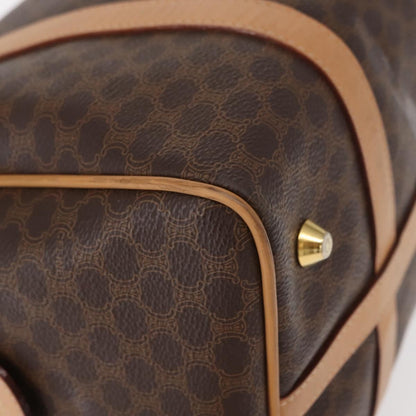 Celine CELINE Macadam Canvas Boston Bag PVC Brown Gold Authentic 152724
