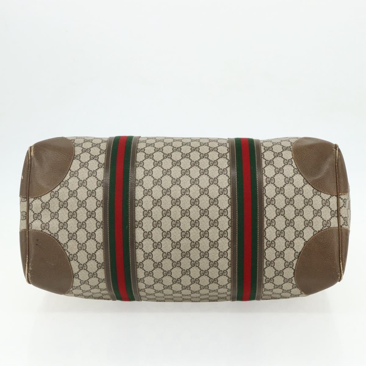 Gucci GUCCI GG Supreme Web Sherry Line Bag PVC Beige Gold 001 25 424 Authentic mr1686