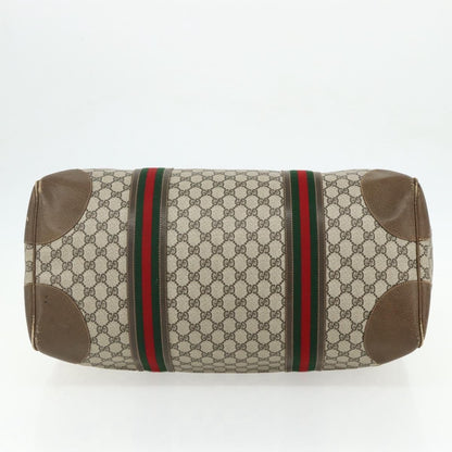Gucci GUCCI GG Supreme Web Sherry Line Bag PVC Beige Gold 001 25 424 Authentic mr1686