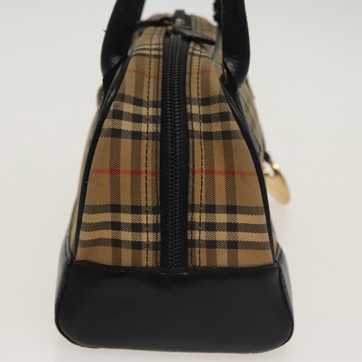 Burberry BURBERRY Nova Check Tote Bag Canvas Leather Beige Black Authentic 100692