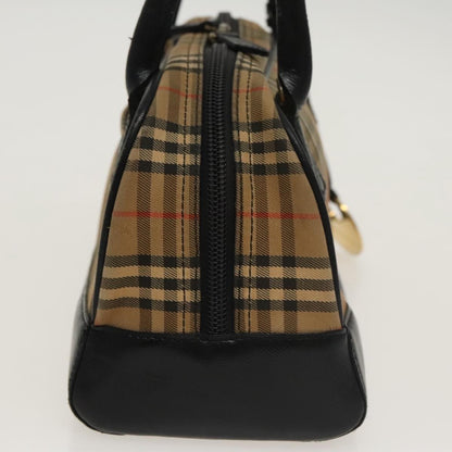 Burberry BURBERRY Nova Check Tote Bag Canvas Leather Beige Black Authentic 100692