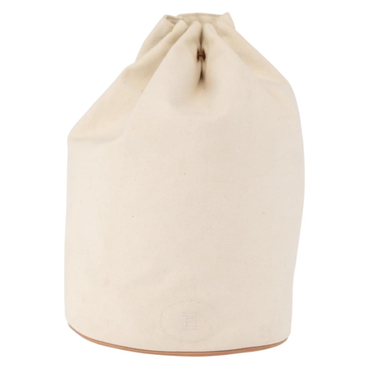 Hermès Hermès HERMES Porochon Mimir GM Shoulder Bag Canvas White Gold Authentic ka758