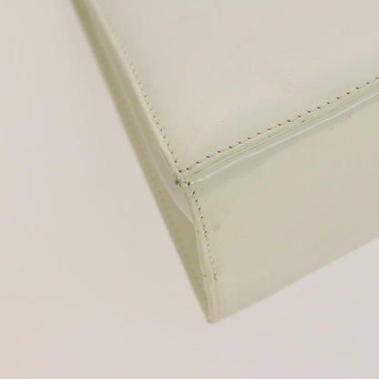 Salvatore Ferragamo Salvatore Ferragamo Gancini Hand Bag Leather 2way White Gold Authentic 134575