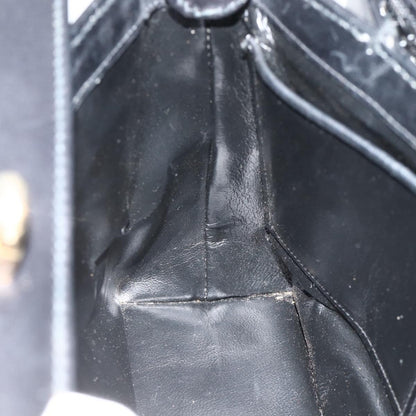 Gucci GUCCI Hand Bag Leather Black Gold Authentic ka4348