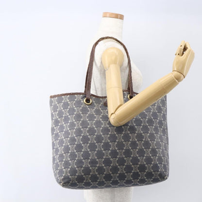 Celine CELINE Paris Macadam Canvas Tote Bag Blue Gold Authentic 157143