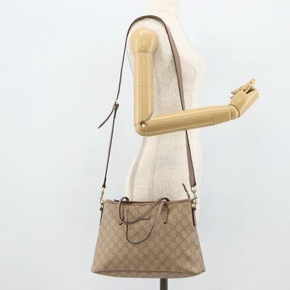 Gucci GUCCI GG Supreme Tote Bag PVC 2way Beige Gold 353440 Authentic 178185