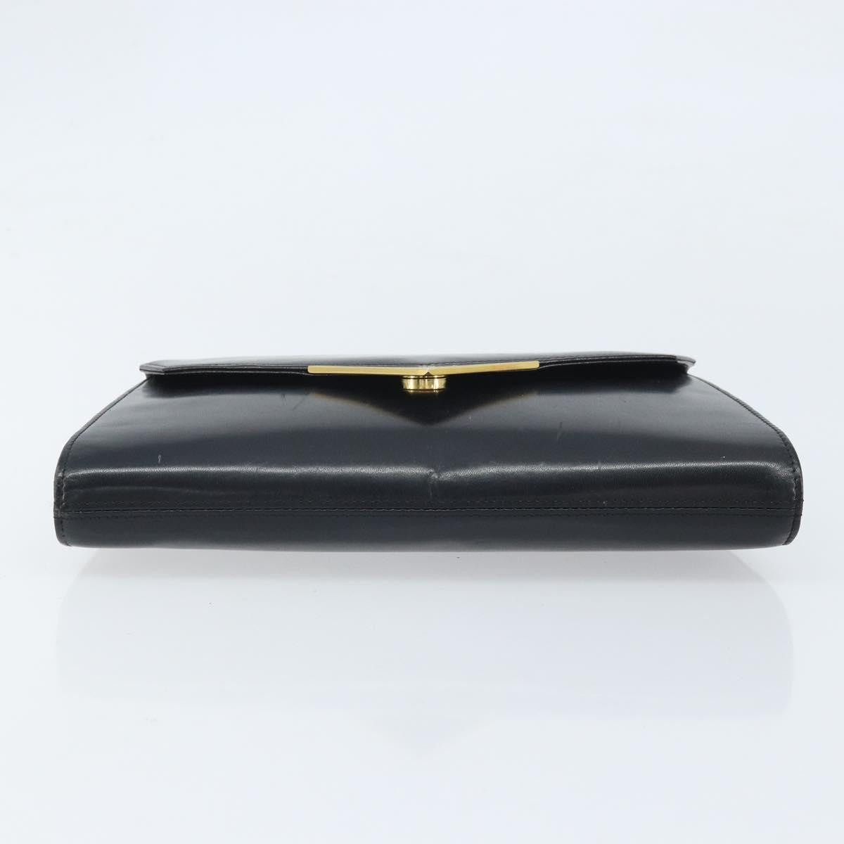 Givenchy GIVENCHY Chain Hand Bag Leather Black Gold Authentic 172216