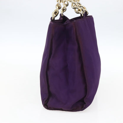 Prada PRADA Hand Bag Nylon Purple Gold Authentic ti3637
