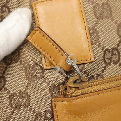 Gucci GUCCI GG Canvas Tote Bag Beige Silver 019 0402 Authentic th5862