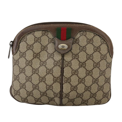 Gucci GUCCI GG Supreme Web Sherry Line Shoulder Bag PVC Beige 904 02 047 Authentic 111359