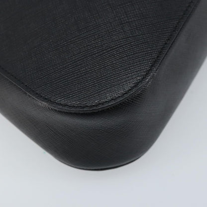 Salvatore Ferragamo Salvatore Ferragamo Gancini Shoulder Bag Leather Black Silver Authentic gh1877