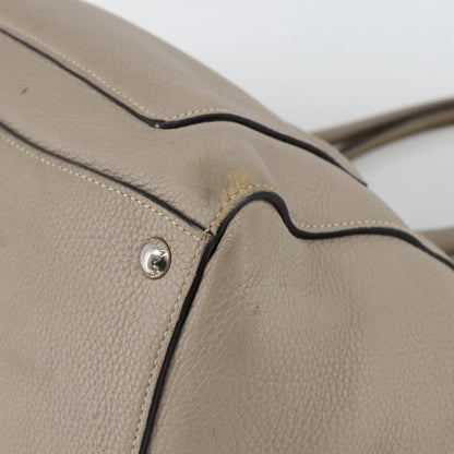 Prada PRADA Tote Bag Leather Gray Silver Authentic ka3597