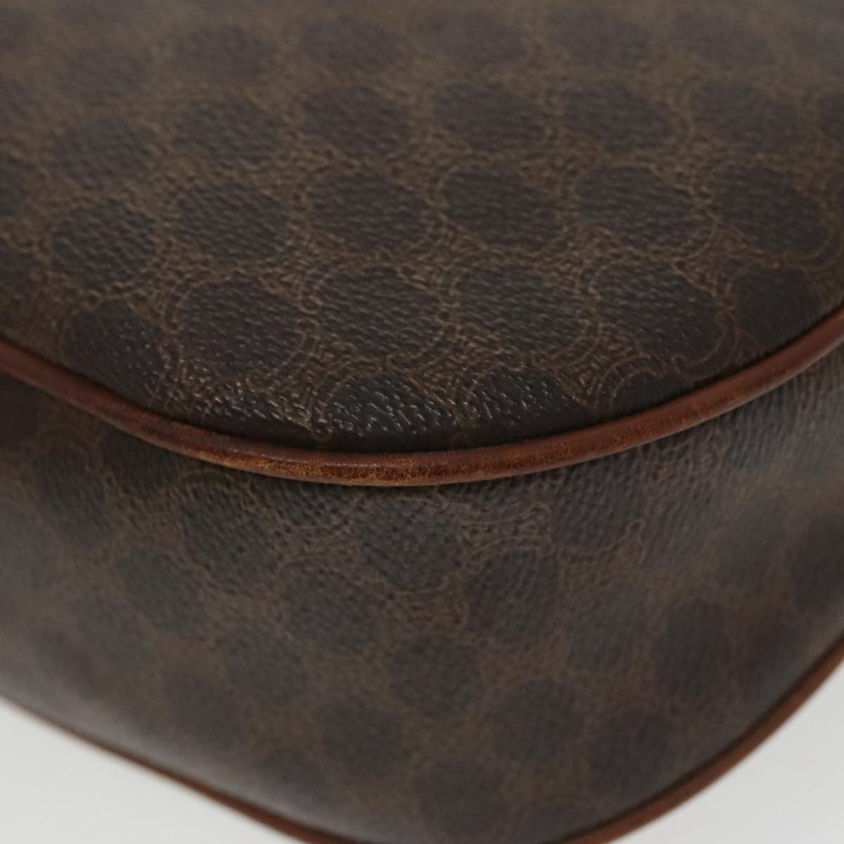 Celine CELINE Macadam Canvas Shoulder Bag PVC Leather Brown Gold Authentic bs19763