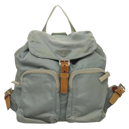 Prada PRADA Backpack Nylon Light Blue Silver Authentic 134383 Bag