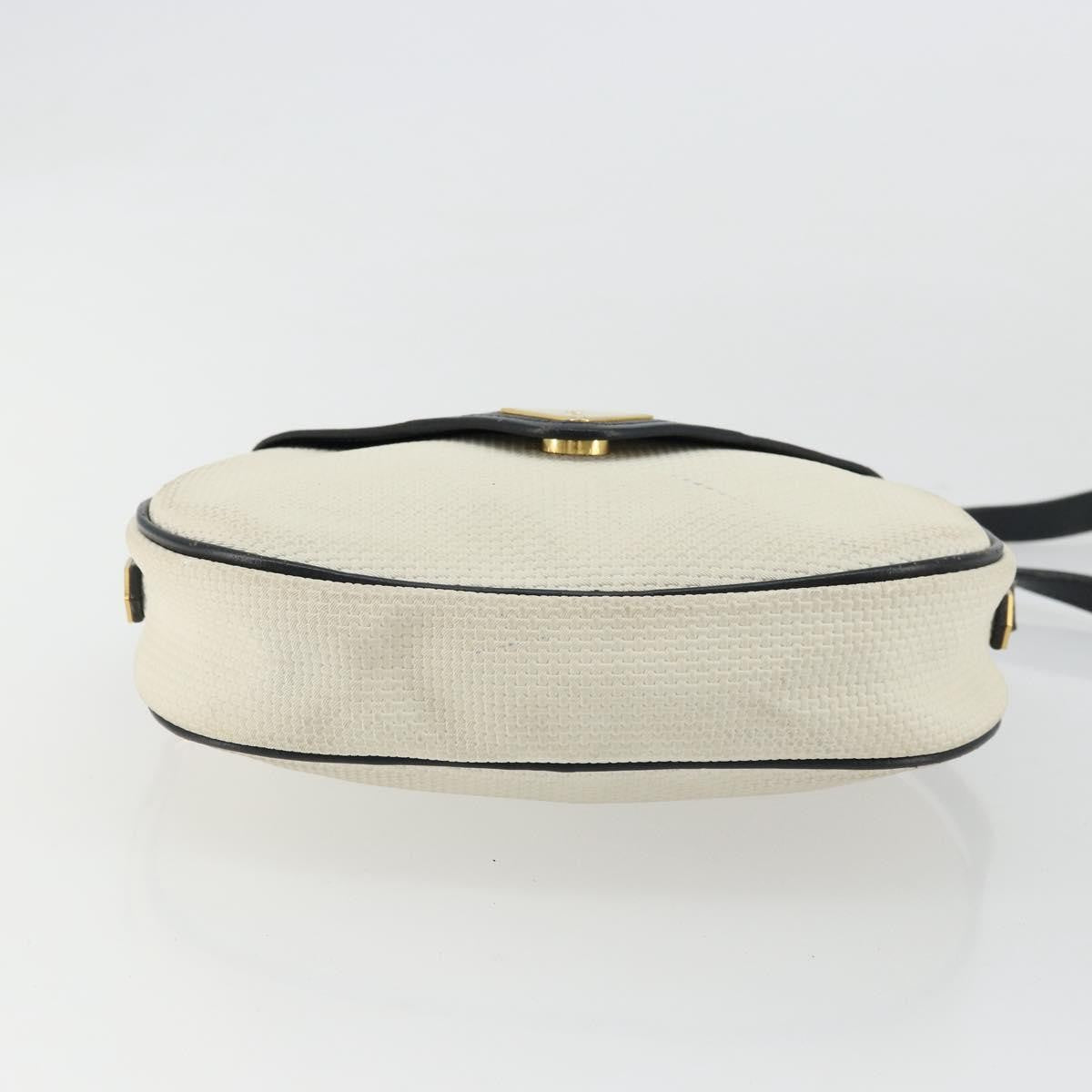 Saint Laurent SAINT LAURENT Shoulder Bag Leather White Gold Authentic 156806