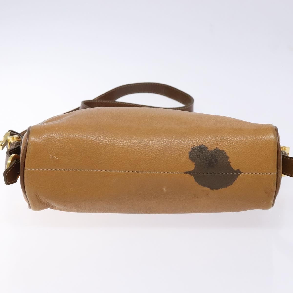 Loewe LOEWE Shoulder Bag Leather Brown Gold Authentic am8960