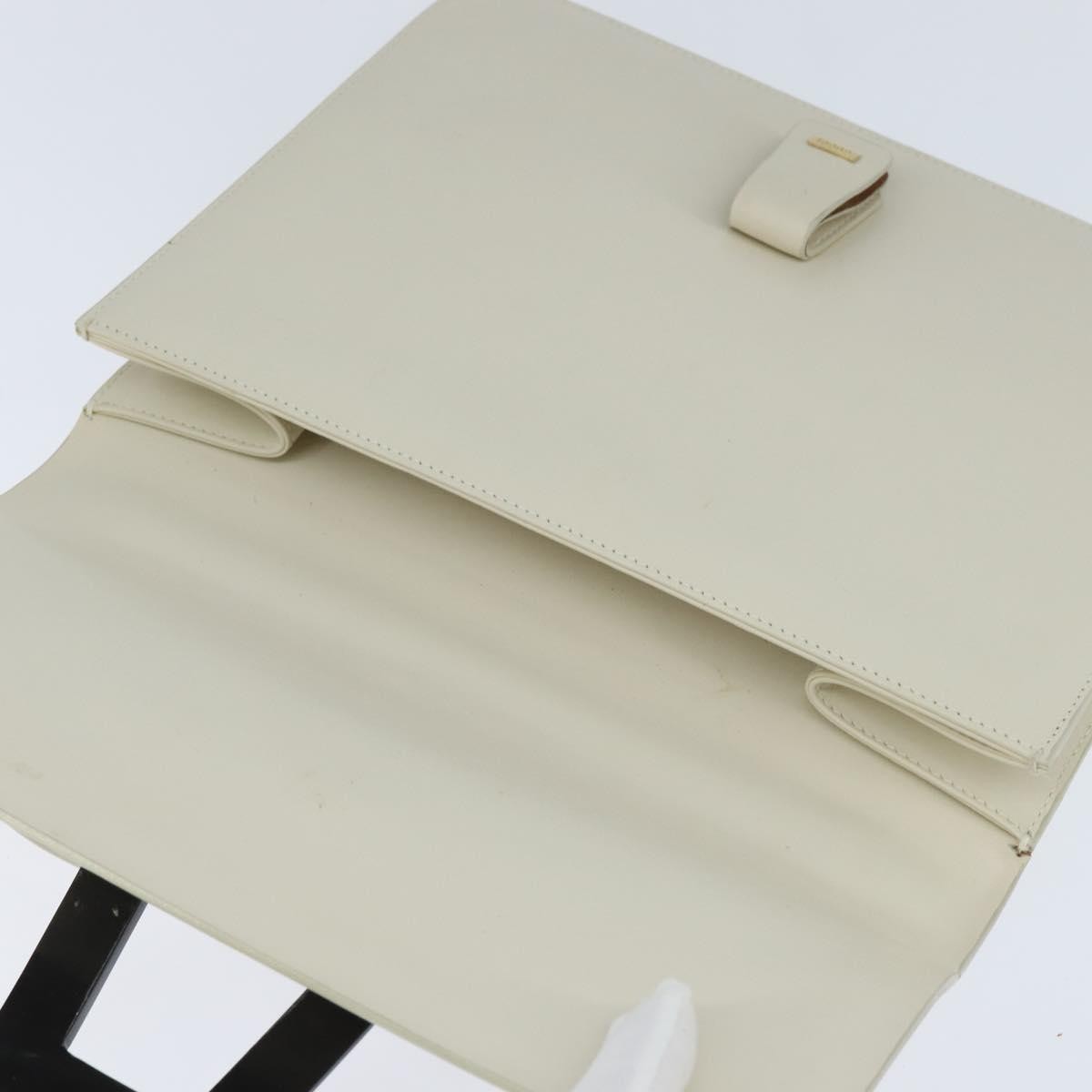 Gucci GUCCI Shoulder Bag Leather White Gold Authentic BA7470