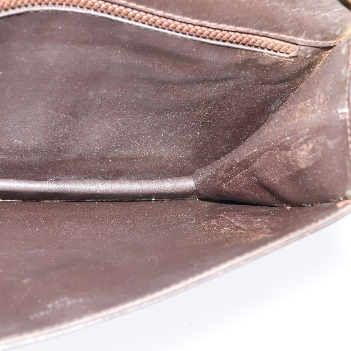 Celine CELINE Chain Shoulder Bag Leather Brown Gold Authentic BA2445
