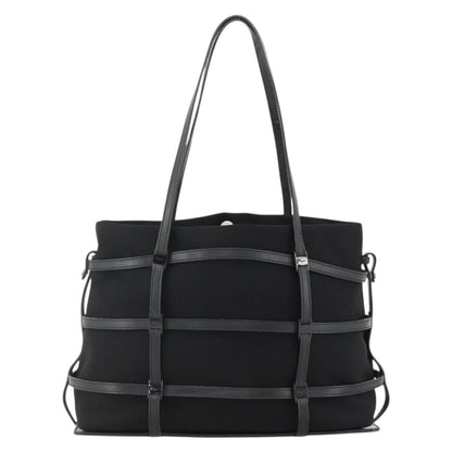 Salvatore Ferragamo Salvatore Ferragamo Tote Bag Nylon Black Silver Authentic ka3842