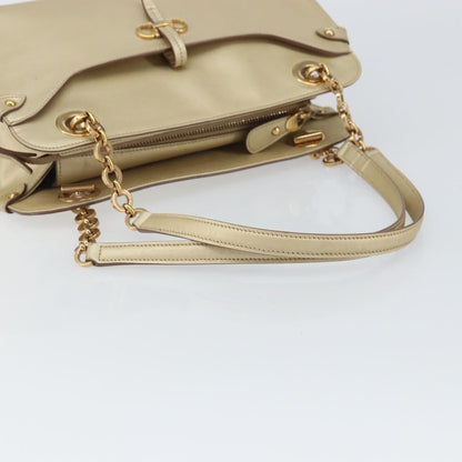 Salvatore Ferragamo Salvatore Ferragamo Gancini Shoulder Bag Leather Gold Authentic 162322