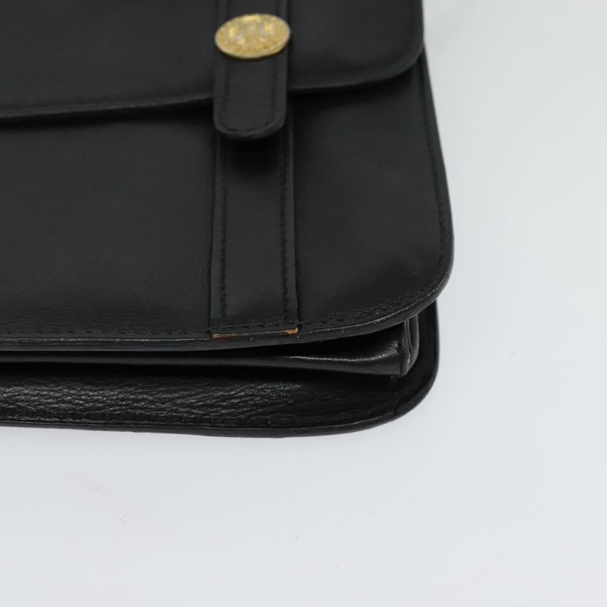 Celine CELINE Shoulder Bag Leather Black Gold Authentic 126895