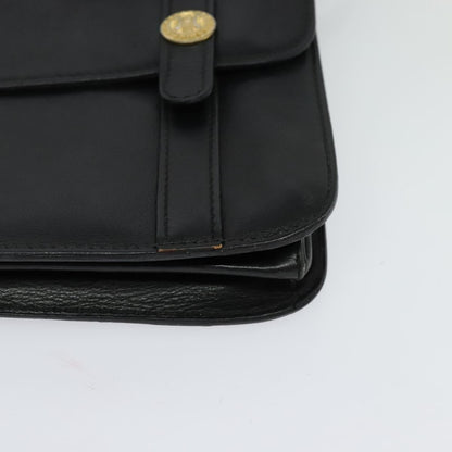 Celine CELINE Shoulder Bag Leather Black Gold Authentic 126895
